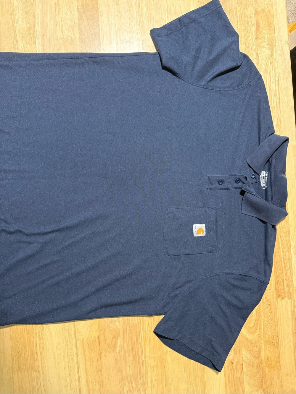 Men’s Carhartt Polo Shirt 2XL Tall Navy Blue Loose Fit Short Sleeve